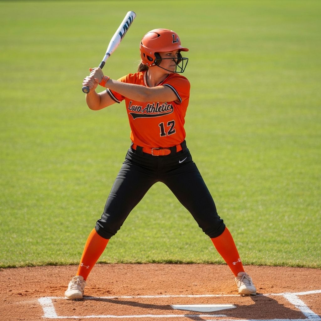 Softball Player in Lava Athletics Gear